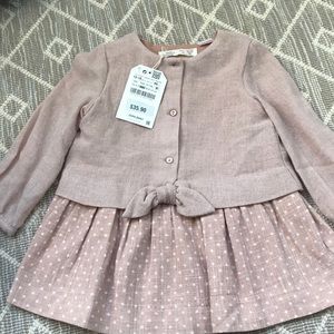 Zara blush colored dress.